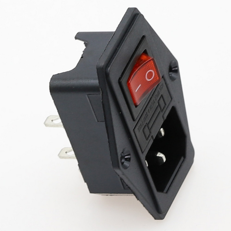 1 set 10A 250V utikač modula ulaznog modula Preklopni prekidač Muška utičnica 3 pina IEC320 C14 prekidač + osigurač Novo