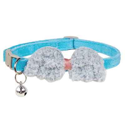 4 krāsas Kaķēnu plīša kaklasiksnas Jauka eņģeļa spārna kaķa kaklasaite ar metāla zvaniņiem Mājdzīvnieku ballīšu kostīmi Kaķi Aksesuāri fotografēšanai