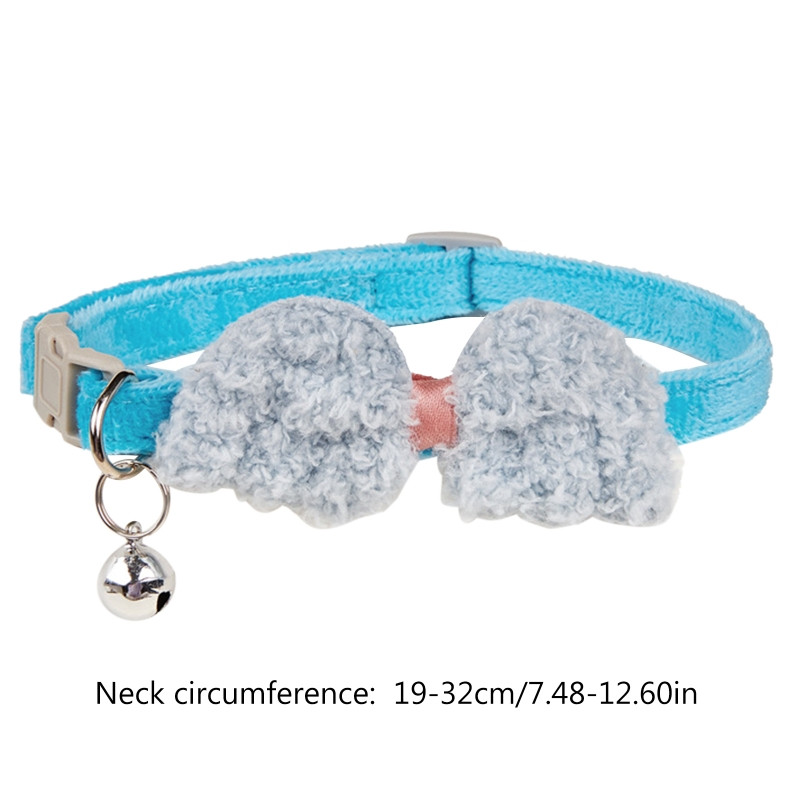 4 krāsas Kaķēnu plīša kaklasiksnas Jauka eņģeļa spārna kaķa kaklasaite ar metāla zvaniņiem Mājdzīvnieku ballīšu kostīmi Kaķi Aksesuāri fotografēšanai