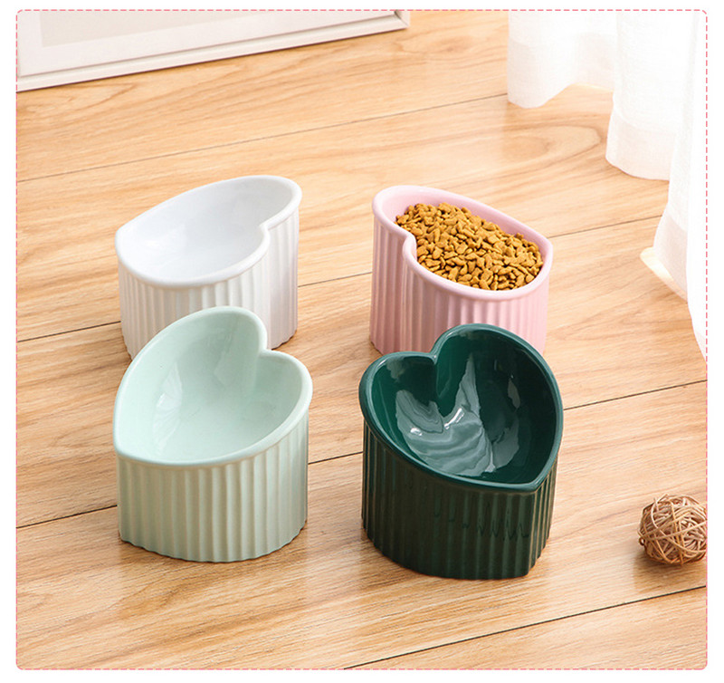 Hiina keraamiline lemmikloomakauss koera kassisöötjale 3D Heighten Kitty Taldrikule Kutsikanõu Armas armastus Koera kassi toitmiskauss Joogiveekauss