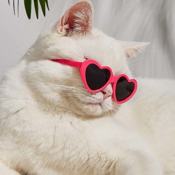 Сладки слънчеви очила за котки във формата на сърце Слънчеви очила за кучета Прекрасни очила за домашни любимци за котка Кученце Слънчеви очила Снимка на котки Аксесоари за домашни любимци