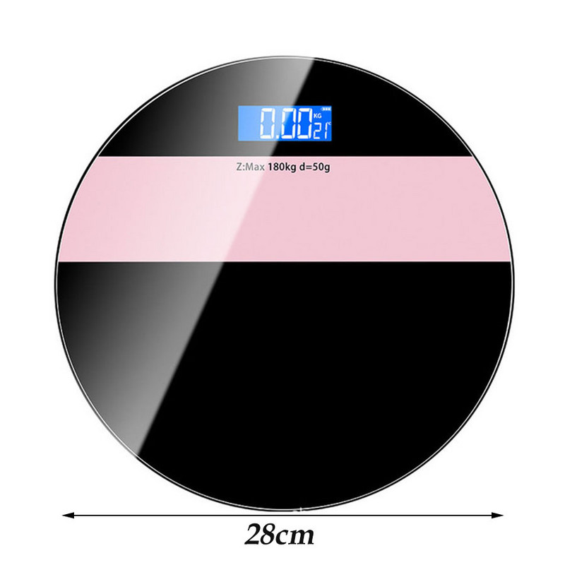 Nove okrugle digitalne podne vage Kućna pametna vaga Elektronička kupaonska vaga Vaga za težinu ljudskog tijela Prikaz temperature baterije