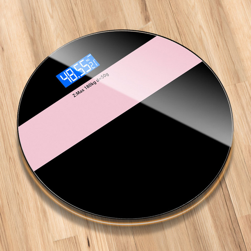 Nove okrugle digitalne podne vage Kućna pametna vaga Elektronička kupaonska vaga Vaga za težinu ljudskog tijela Prikaz temperature baterije