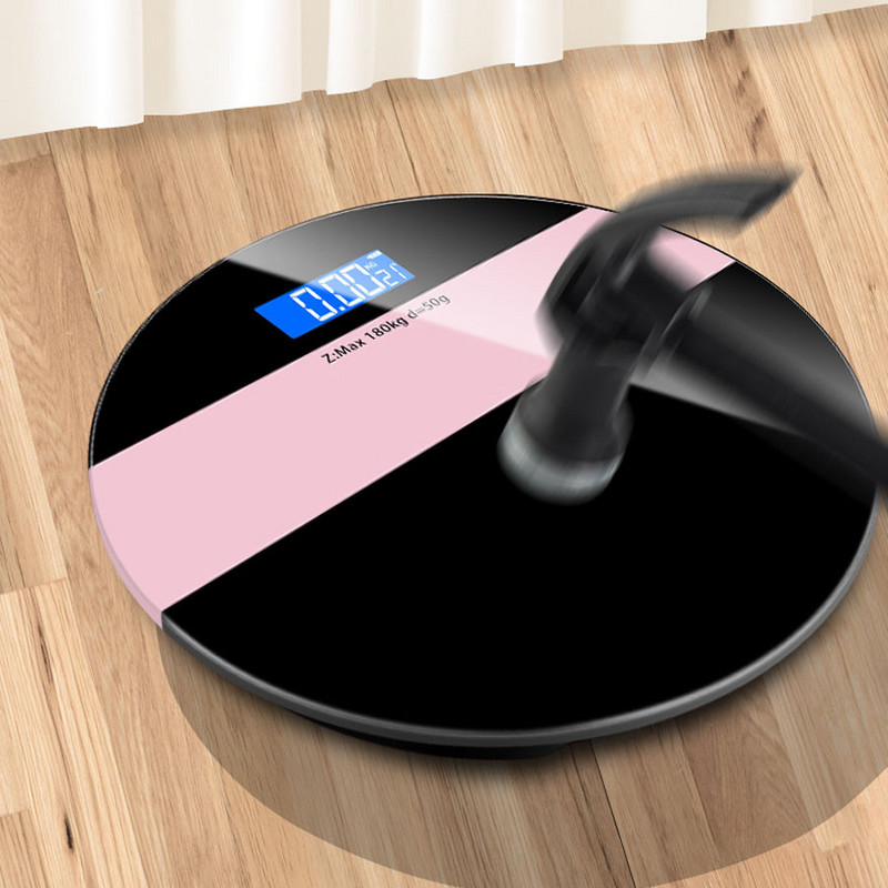 Nove okrugle digitalne podne vage Kućna pametna vaga Elektronička kupaonska vaga Vaga za težinu ljudskog tijela Prikaz temperature baterije