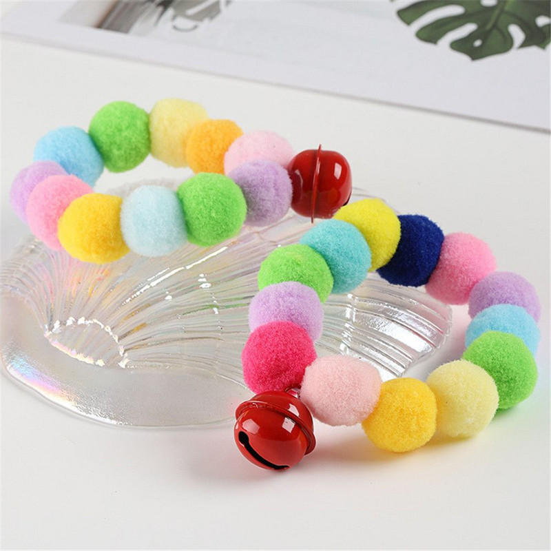 Κρεμαστό με μαλακό κουδούνι για κουτάβι Χαριτωμένο κολάρο γάτας Κολιέ κολιέ μπάλα με γούνα Αξεσουάρ για κατοικίδια