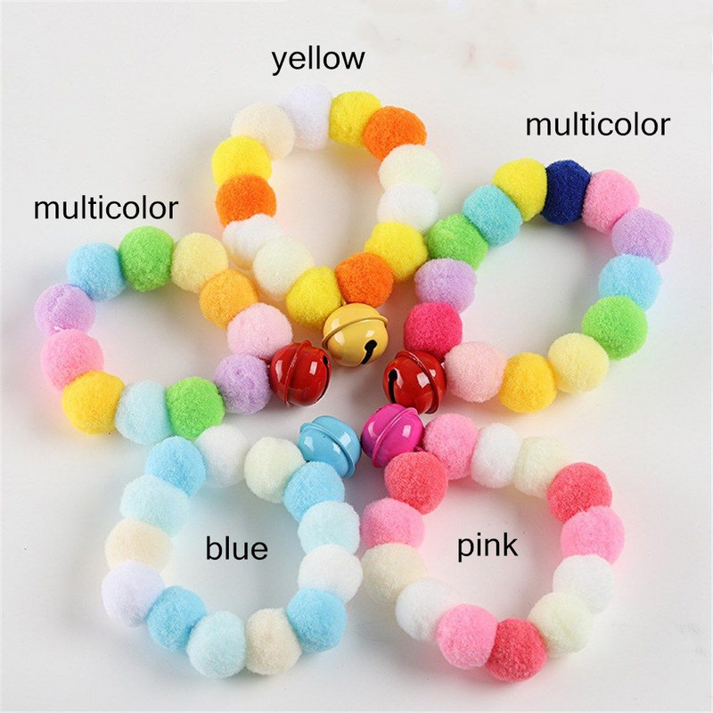 Κρεμαστό με μαλακό κουδούνι για κουτάβι Χαριτωμένο κολάρο γάτας Κολιέ κολιέ μπάλα με γούνα Αξεσουάρ για κατοικίδια