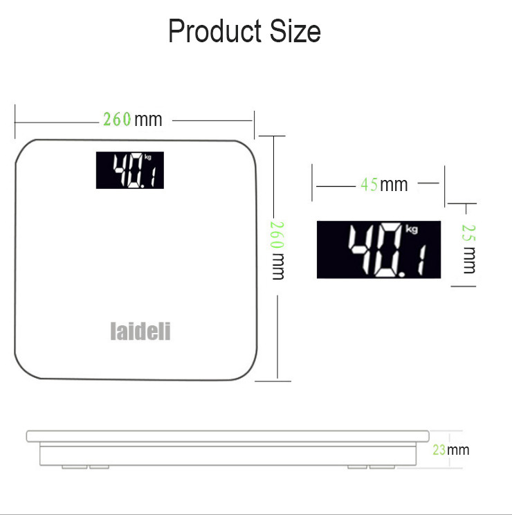 Nova pametna podna vaga Digitalna kupaonska vaga za tjelesnu težinu Kućanska vaga za tjelesnu ravnotežu Escalimetro Mini Weegschaal 180 kg