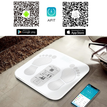 Πολυτελής ζυγαριά σωματικού λίπους Bluetooth BMI Ηλεκτρονική ζυγαριά δαπέδου μπάνιου για αναλυτής λίπους σώματος Smart Balance