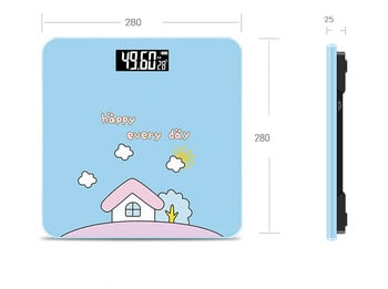 Карикатура Интелигентна цифрова везна за телесно тегло Баня Мини електронни подови везни Body Home Balance Цветове Подарък за дете