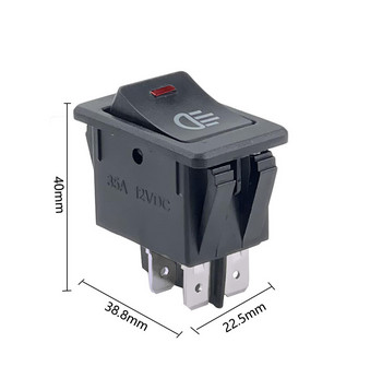 KCD4 Rocker Switch ON-OFF 2 θέσης 4 pins LED 12V 35A επαντοποθέτηση διακόπτη φώτων ομίχλης αυτοκινήτου με ελαφρύ Rocker διακόπτη