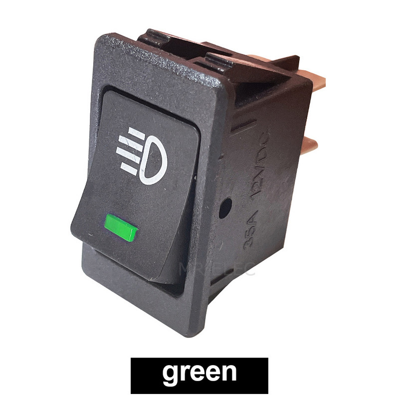 KCD4 svirslēdzis IESLĒGTS-IZSLĒGTS 2 pozīcija 4 kontaktu LED 12V 35A automobiļu uzstādīšanas miglas lukturu slēdzis ar gaismas svirslēdzi