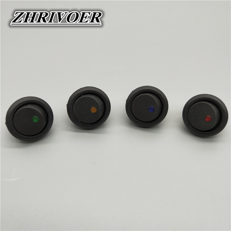 20A 12V 220V veekindel klahvlüliti LED-täppvalgusti autopaadi ümmargune sisse/välja SPST lüliti