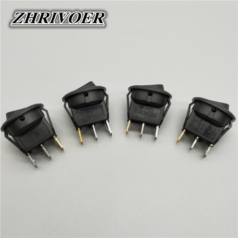 20A 12V 220V veekindel klahvlüliti LED-täppvalgusti autopaadi ümmargune sisse/välja SPST lüliti