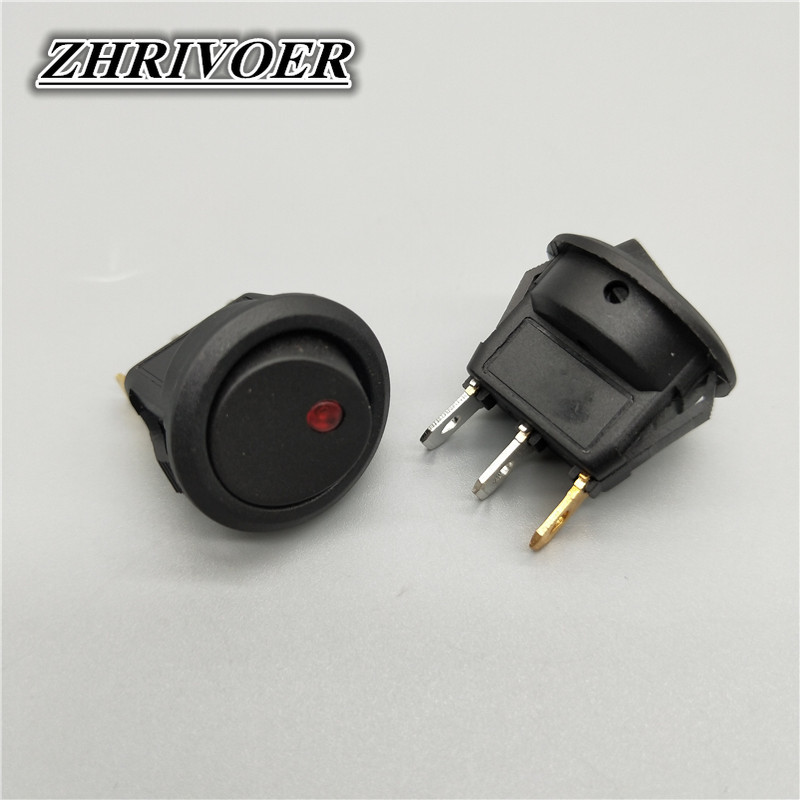 20A 12V 220V veekindel klahvlüliti LED-täppvalgusti autopaadi ümmargune sisse/välja SPST lüliti