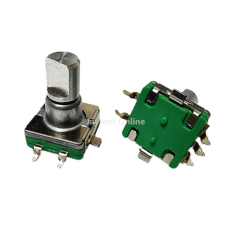 5 tk Rotary Encoder koodlüliti EC11 30 asend koos nupuga lülitiga SMD 5 kontaktiga käepideme pikkus 12,5 mm 17 mm poolvõll