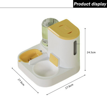 Автоматична хранилка за купа за домашни любимци с голям капацитет 2,2 л, дозатор за вода за котешка храна, керамична купа от неръждаема стомана, консумативи за двойна мивка за кученца