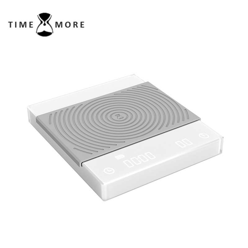 TIMEMORE melnbalts spogulis BASIC elektroniskie svari, kafijas svari, viedie digitālie svari kafijas ieliešanai, pilināmie kafijas svari ar USB svariem