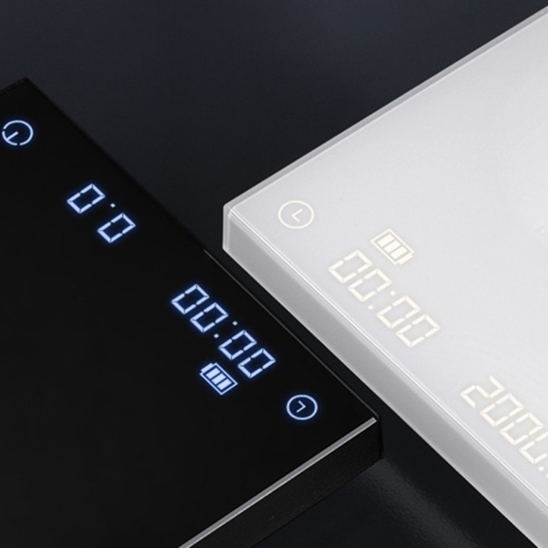 TIMEMORE melnbalts spogulis BASIC elektroniskie svari, kafijas svari, viedie digitālie svari kafijas ieliešanai, pilināmie kafijas svari ar USB svariem