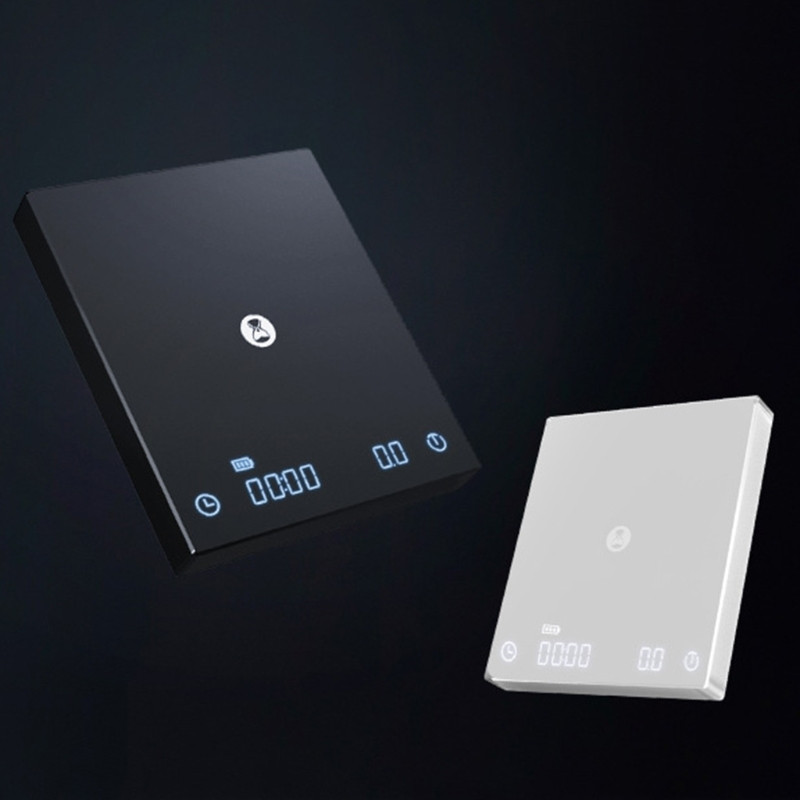 TIMEMORE melnbalts spogulis BASIC elektroniskie svari, kafijas svari, viedie digitālie svari kafijas ieliešanai, pilināmie kafijas svari ar USB svariem