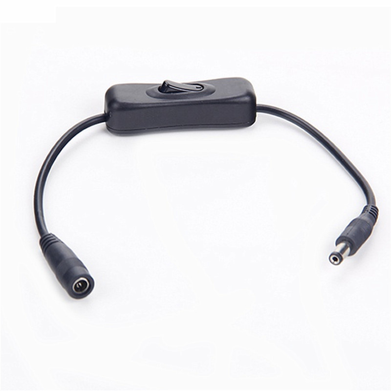 DC 12V ženski muški prekidač za uključivanje/isključivanje, žica konektora za LED traku, svjetiljka, 5.5x2.1 mm DC utikač, kabel prekidača
