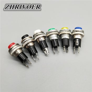 6Pcs 10mm DS-316 Самовъзстановяващ се бутон за моментално 1A/125VAC 2PIN 6 цвята