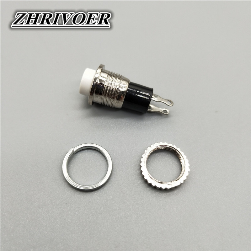 6Pcs 10mm DS-316 Samoresetirajući prekidač s gumbom Trenutni 1A/125VAC 2PIN 6 boja