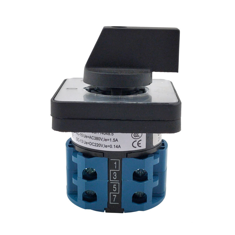 Električni 2/3/4 položaj 8 priključaka Rotacijski bregasti prekidač 500V 20A LW28-20