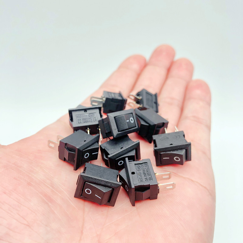 Mini preklopni prekidač od 10 komada, KCD1 3A 250VAC/6A 125VAC, 10*15mm, 2PIN, 2 položaja, UKLJ/ISKLJUČ, Kamion s upravljačkom pločom za automobil, električna oprema