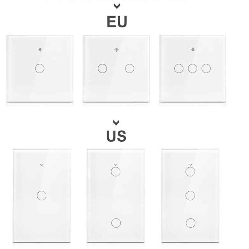Tuya Smart Switch WiFi puutetundliku anduri seinavalgustuse lülitid 110V/220V EI neutraalset juhet Vajab hääljuhtimise tuge Alexa Google Home