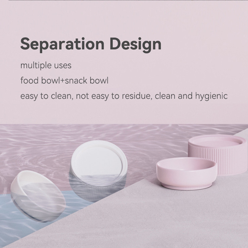 Kassi keraamiline toiduveekauss alusega Väikesed koerad Kõrgendatud Joomine Söötmiskausid Lemmikloomade ümberminekuvastased söötjad