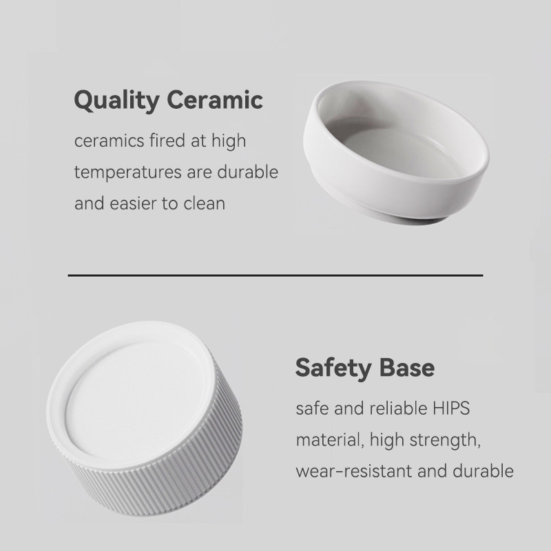 Kassi keraamiline toiduveekauss alusega Väikesed koerad Kõrgendatud Joomine Söötmiskausid Lemmikloomade ümberminekuvastased söötjad