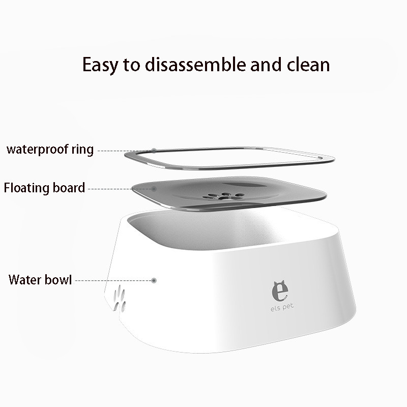 Šunų geriamojo vandens dubuo 1,5 l plūduriuojantis, nesušlapinantis katės dubuo be išsiliejimo geriamojo vandens dozatorius ABS plastikinis dubuo šuniui