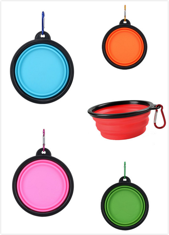 Zdjela za kućne ljubimce Sklopive silikonske putne zdjele za pse u šetnji Prijenosna zdjela za vodu za male srednje pse Zdjele za mačke Posude za jelo kućnih ljubimaca
