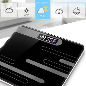 Οικιακή ηλεκτρονική ζυγαριά Ψηφιακή ζυγαριά δαπέδου Ζυγαριά λίπους σώματος Βάρος μπάνιου Έξυπνη ζυγαριά Tempere Glass LED οθόνη Οθόνη θερμοκρασίας