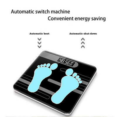 Buitinės elektroninės svarstyklės Skaitmeninės grindų svarstyklės Kūno riebalų svarstyklės Vonios kambario Svoris Išmaniosios svarstyklės Temperavimo stiklas LED ekranas Ekrano temperatūra