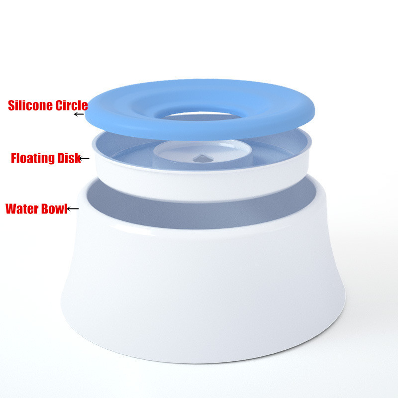 Peldoša bļoda mājdzīvniekam dzeramā ūdens bļoda sunim kaķim nav slapja mute bez šļakatām Lēna ūdens padeves dozators pret apgāšanos suņa ūdens bļoda