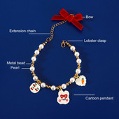 Stiilne lemmiklooma kaelarihm Armas imitatsioon pärlitest lemmiklooma kassi kaelakee fotorekvisiit koos pikendusketiga vaigust ripats kaelakee lemmiklooma toode