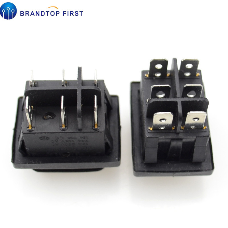 16A 250VAC 20A 125VAC Automobilski čamac fiksni i trenutno uključeno-isključeno-uključeno SPST 6-pinski preklopni prekidač 3 položaja, plastika, vodootporan