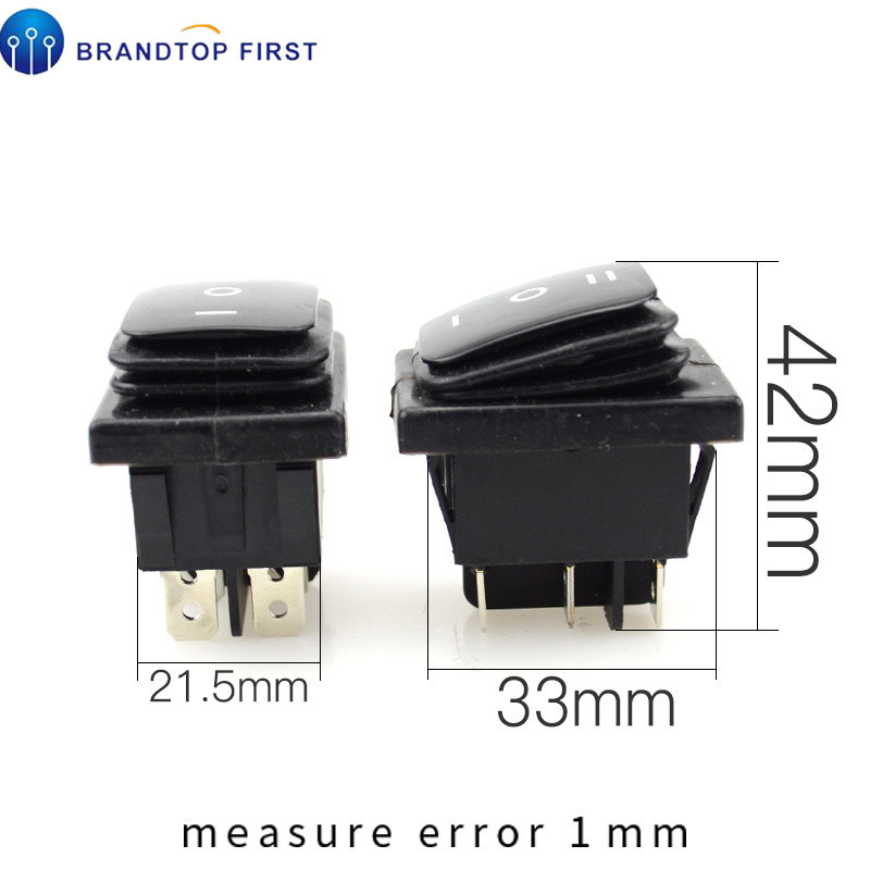 16A 250VAC 20A 125VAC Automobilski čamac fiksni i trenutno uključeno-isključeno-uključeno SPST 6-pinski preklopni prekidač 3 položaja, plastika, vodootporan