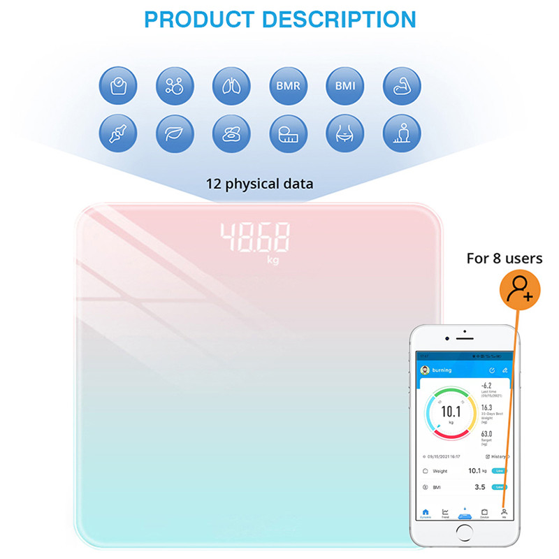 Bluetooth Body Scale BMI Vannitoa Kaalud Nutikad Elektroonilised Kaalud LCD Digitaalne Kaal Kaal Tasakaalu Keha koostise analüsaator