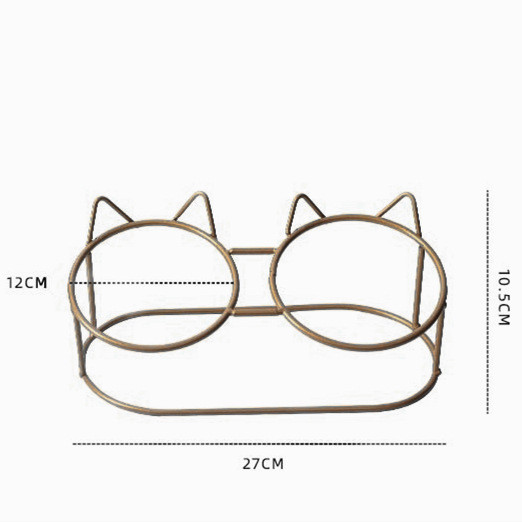 Keraamiline kassikauss kõrge jalaga kaelakaitsme topeltkausihoidja ümberminekuvastane koeratoidukauss veekauss koerakauss kallutatav kaelakaitse