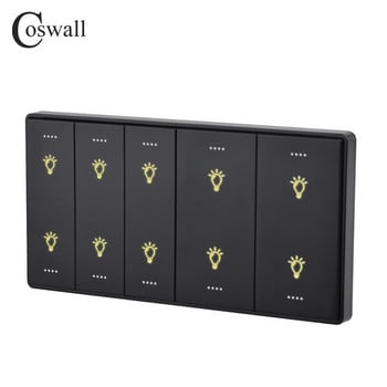 COSWALL Black Matt πίνακας υπολογιστή Zigbee 3.0 Tuya Διακόπτης ενεργοποίησης/απενεργοποίησης & διακόπτης σκηνής με κανονική υποδοχή EU USB Charger TV RJ45 Modules DIY