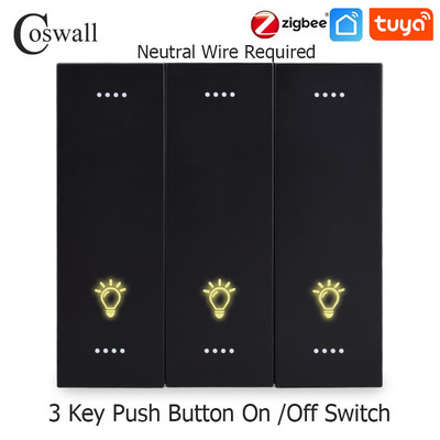 COSWALL Black Matt PC Panel Zigbee 3.0 Tuya Prekidač za uključivanje/isključivanje i prekidač za scenu s normalnom EU utičnicom USB punjač TV RJ45 moduli DIY