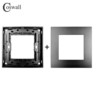 COSWALL Black Matt PC Panel Zigbee 3.0 Tuya Prekidač za uključivanje/isključivanje i prekidač za scenu s normalnom EU utičnicom USB punjač TV RJ45 moduli DIY