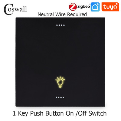 COSWALL Black Matt PC Panel Zigbee 3.0 Tuya Prekidač za uključivanje/isključivanje i prekidač za scenu s normalnom EU utičnicom USB punjač TV RJ45 moduli DIY