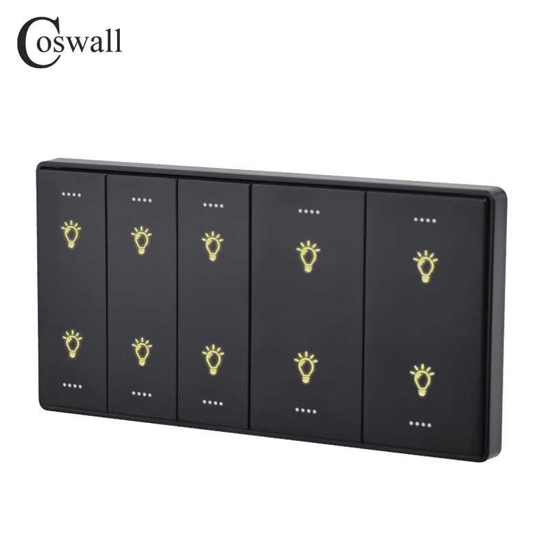 COSWALL Black Matt PC Panel Zigbee 3.0 Tuya Prekidač za uključivanje/isključivanje i prekidač za scenu s normalnom EU utičnicom USB punjač TV RJ45 moduli DIY