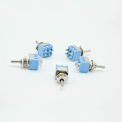 5 TK/LOOT SISSE-VÄLJA-SISSE 6 kontaktiga 3 asendiga mini lukustuslüliti AC 125V/6A 250V/3A SPDT MTS203 SPDT