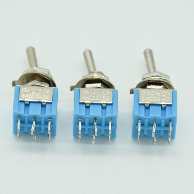 5 TK/LOOT SISSE-VÄLJA-SISSE 6 kontaktiga 3 asendiga mini lukustuslüliti AC 125V/6A 250V/3A SPDT MTS203 SPDT