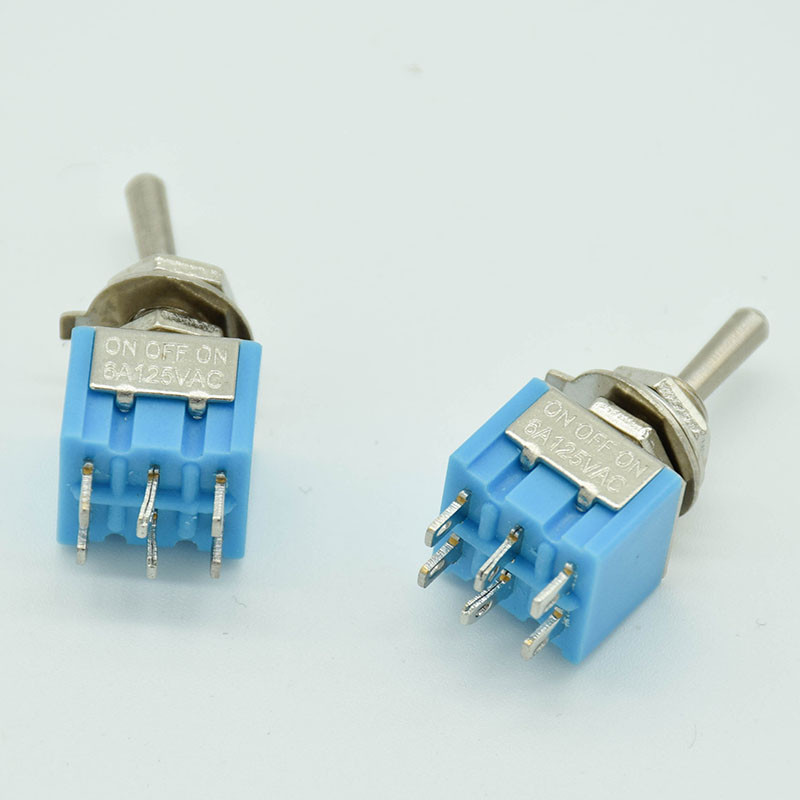 5 TK/LOOT SISSE-VÄLJA-SISSE 6 kontaktiga 3 asendiga mini lukustuslüliti AC 125V/6A 250V/3A SPDT MTS203 SPDT