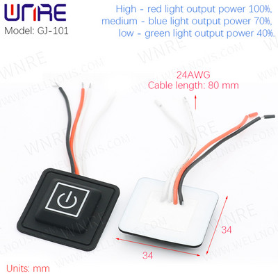 Silikona spiedpogas slēdzis Apsildāmas Vestes Bikses Cimdi Elektriskā apsilde jostas temperatūras regulators Reostata slēdzis, tips c